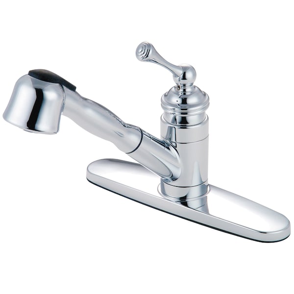 8" Sgl, Handle Pull Out Kitchen Washerless Cartridge, Chrome